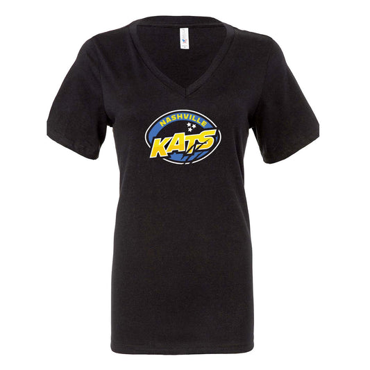 Kats Logo - Ladies V-Neck (Black)